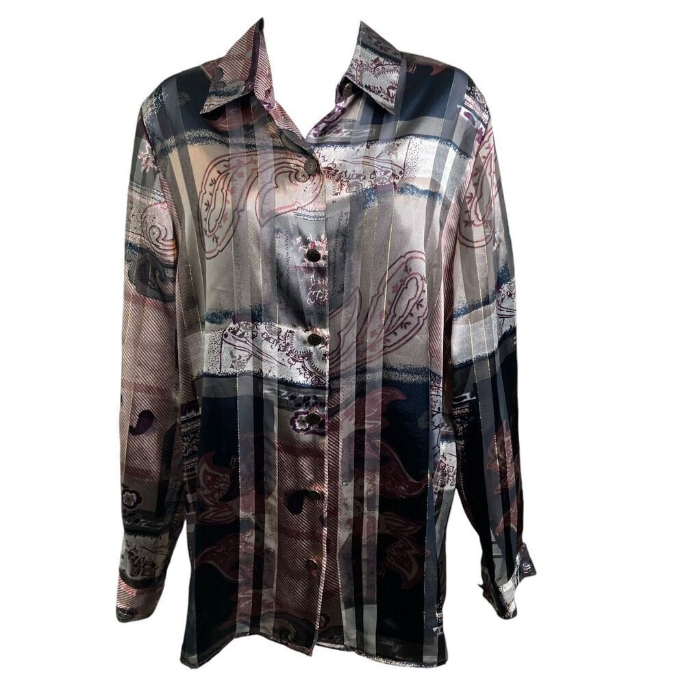 Vintage Chagall Womens 80’s Vibes Post Modern Art To‎ Wear Quirky Blouse Size 10